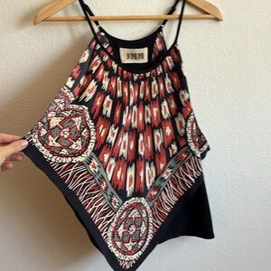 JMM 100% Silk Bandana Festival Tank Top Size Small